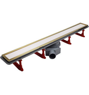 Душевой лоток Confluo Premium White Glass Line 750 Gold, 13100123