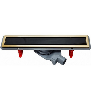 Душевой лоток Confluo Premium Line Black Glass 300 Gold, 13100094