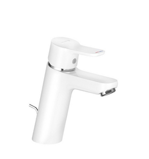 Смеситель для раковины PURE EASY однорычажный с донным клапаном белый/хром 372909165 KLUDI