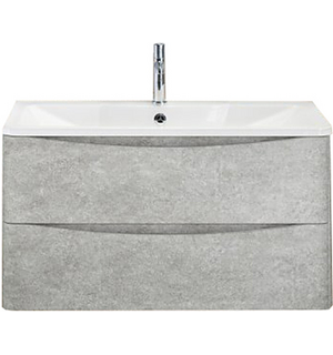 Тумба под раковину подвесная с двумя выкатными ящиками ACQUA Cemento Verona Grigio 1000x450 BelBagno