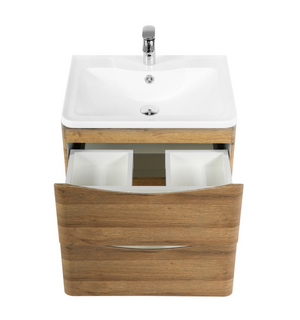 Тумба под раковину подвесная с двумя выкатными ящиками ACQUA Rovere Rustico 600x450x500 BelBagno