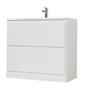 Тумба под раковину напольная с двумя выкатными ящиками ALBANO Bianco Lucido 1200x450x810 BelBagno