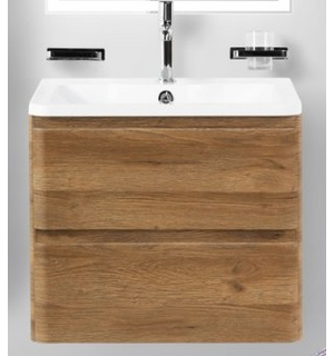 Тумба под раковину подвесная с двумя выкатными ящиками ALBANO Rovere Rustico 600x450x500 BelBagno