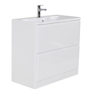 Тумба под раковину напольная с двумя выкатными ящиками ALBANO Bianco Lucido 700x450x810 BelBagno