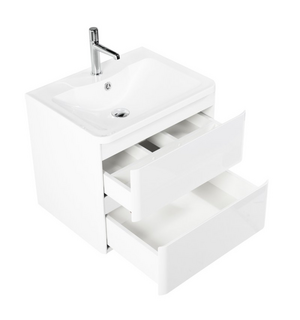 Тумба под раковину подвесная с двумя выкатными ящиками ALBANO Bianco Lucido 700x450x500 BelBagno