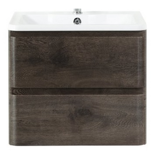 Тумба под раковину подвесная с двумя ящиками ALBANO Robere Nature Grigio 700x450x500 BelBagno