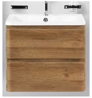 Тумба под раковину подвесная с двумя выкатными ящиками ALBANO Rovere Rustico 700x450x500 BelBagno