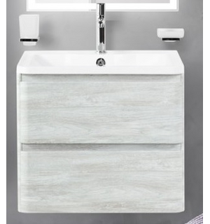 Тумба под раковину подвесная с двумя выкатными ящиками ALBANO Rovere Vintage Bianco 700x450x500