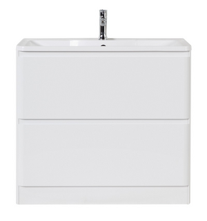 Тумба под раковину напольная с двумя выкатными ящиками ALBANO Bianco Lucido 1000x450x810 BelBagno