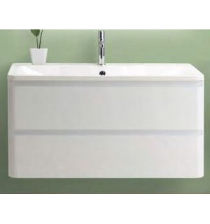 Тумба под раковину подвесная с двумя выкатными ящиками ALBANO Bianco Lucido 1200x450x500 BelBagno