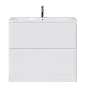 Тумба под раковину напольная с двумя выкатными ящиками ALBANO Bianco Lucido 900x450x810 BelBagno
