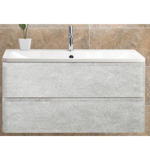 Тумба под раковину подвесная с двумя ящиками ALBANO Cemento Verona Grigio 900x450x500 BelBagno