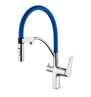 Смеситель для кухни с подключением к фильтру с питьевой водой Comfort LM3074C-Blue Lemark
