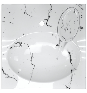 Раковина подвесная Carmen 605х602х85 Белый мрамор CS00078503 Azario