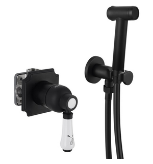 Смеситель встраиваемый с набором для гигиенического душа Terrakotta 34C0686-Black (Set-84) Elghansa