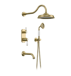 Душевая система встраиваемая с верхним душем 200 мм Terrakotta Bronze 54C0986-Bronze (Set-26) Elghan