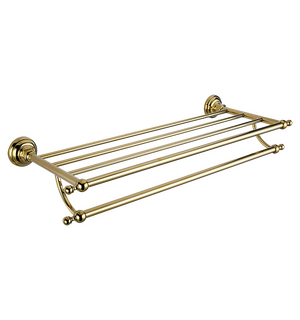 Полка для полотенец PRAKTIC Gold 56 см с держателем PRK-205-Gold Elghansa
