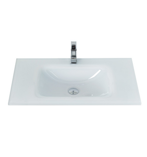 Стеклянная раковина белая глянцевая 91x46.5x14.5 BB910/465-LV-VTR-BL BelBagno