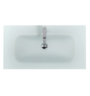 Стеклянная раковина белая матовая 910x465x145 BB910/465-LV-VTR-BO BelBagno
