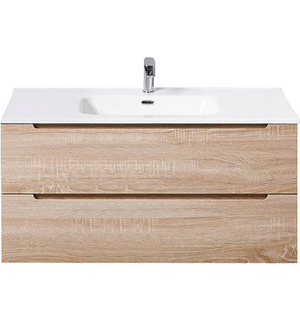 Тумба под раковину подвесная с двумя ящиками с доводчиками ETNA Rovere Bianco 1000x455x500 BelBagno