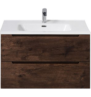 Тумба под раковину подвесная с двумя ящиками с доводчиками ETNA Rovere Moro 700x455x500 BelBagno