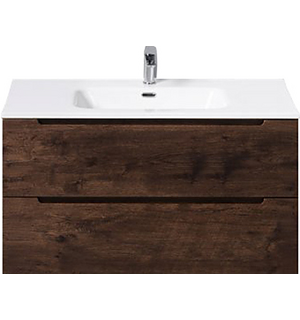 Тумба под раковину подвесная с двумя ящиками с доводчиками ETNA Rovere Moro 900x455x500 BelBagno