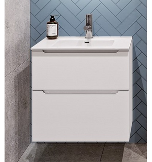 Тумба под раковину подвесная с двумя выкатными ящиками ETNA H-60 Bianco Lucido 600x455x600 BelBagno