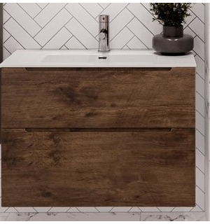 Тумба под раковину подвесная с двумя выкатными ящиками ETNA H-60 Rovere Moro 900x455x600 BelBagno