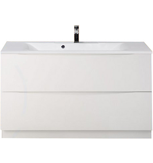 Тумба под раковину напольная с двумя выкатными ящиками MARINO Bianco Lucido 1000x445x805 BelBagno