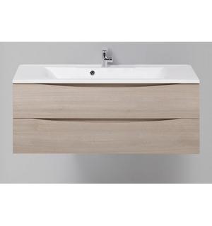 Тумба под раковину подвесная с двумя выкатными ящиками MARINO Rovere Grigio 1100x450x500 BelBagno