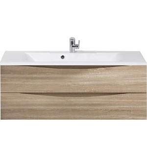 Тумба под раковину подвесная с двумя выкатными ящиками MARINO Rovere Bianco 1200x450x500 BelBagno
