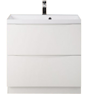 Тумба под раковину напольная с двумя выкатными ящиками MARINO Bianco Lucido 600x450x805 BelBagno