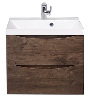 Тумба под раковину подвесная с двумя выкатными ящиками MARINO Rovere Moro 600x450x500 BelBagno