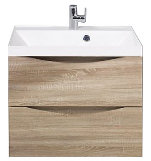 Тумба под раковину подвесная с двумя выкатными ящиками MARINO Rovere Bianco 600x450x500 BelBagno