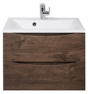 Тумба под раковину подвесная с двумя выкатными ящиками MARINO Rovere Moro 650x450x500 BelBagno