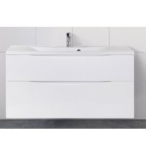 База под раковину подвесная, Bianco Lucido, 1200x450x600, MARINO-H60-1200-2C-SO-BL-P