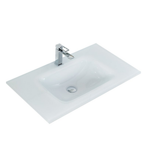 Стеклянная раковина белая глянцевая 81x46.5x14.5 BB810/465-LV-VTR-BL BelBagno