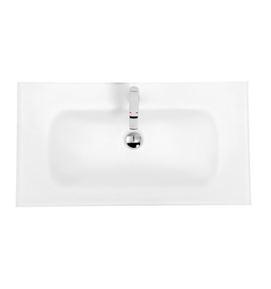 Стеклянная раковина белая матовая 81x46.5x14.5 BB810/465-LV-VTR-BO BelBagno