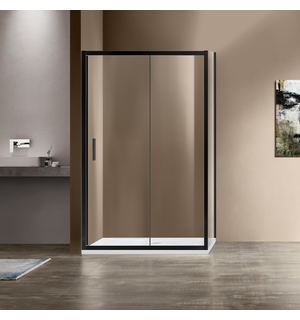 Душевой уголок Garda VSR-1G8012CLB, 1200*800, черный, стекло прозрачное Vincea