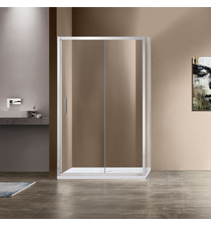 Душевой уголок Garda VSR-1G9014CL, 1400*900, хром, стекло прозрачное Vincea
