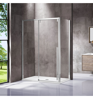 Душевой уголок Lugano VSR-1L1013CL-1, 1300*1000, хром, стекло прозрачное Vincea