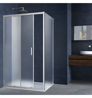 Душевой уголок Alpha VSR-3AL9015MT, 1500*900, хром, стекло текстурное Vincea