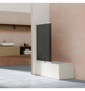 Душевая шторка на ванну VSB-1E100CG, 1000*1450, хром, стекло тонированное Vincea