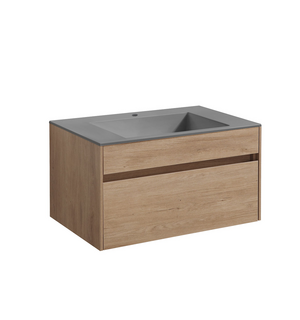 База под раковину Chiara 800 подвесная, 1 выкатной ящик soft-close, N.Oak VMC-2C800NO Vincea