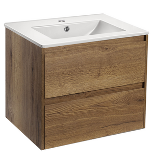База под раковину Gio 600 подвесная, 2 выкатных ящика soft-close, T.Oak VMC-2G600TO Vincea
