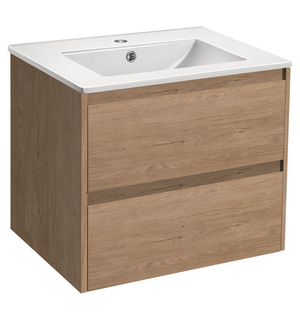 База под раковину Gio 600 подвесная, 2 выкатных ящика soft-close, N.Oak VMC-2G600NO Vincea