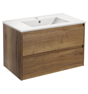 База под раковину Gio 800 подвесная, 2 выкатных ящика soft-close, T.Oak VMC-2G800TO Vincea