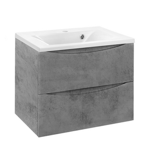 База под раковину Mia 650 подвесная, 2 выкатных ящика soft close, Beton VMC-2MA650BT Vincea