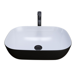 Раковина GR-4041BW (460*320*140) ЧЕРНАЯ БЕЛАЯ внутри GROSSMAN