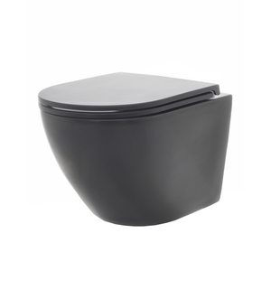 Унитаз подвесной с сиденьем SoftClose, технология смыва Rimless, черный матовый AQM2002MB AQUAme